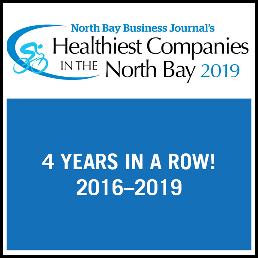North Bay Business Journal Healthiest Companies in the North Bay 2019 Logo